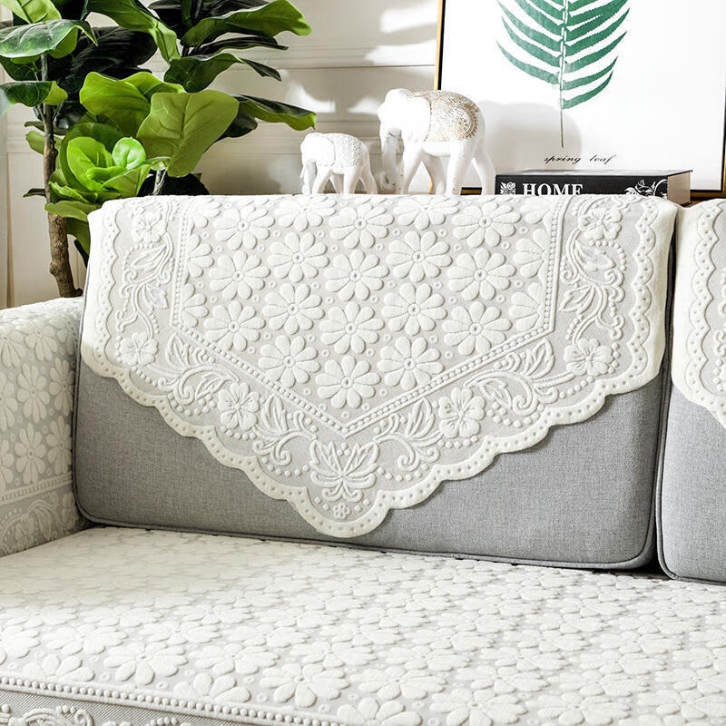 AVIVI Lace Sofa Cushion Cover, Sofa Throw Blanket, All-Season Universal Backrest Armrest Cover, 75*90 Cm, Spring Orchid Autumn Chrysanthemum Patter