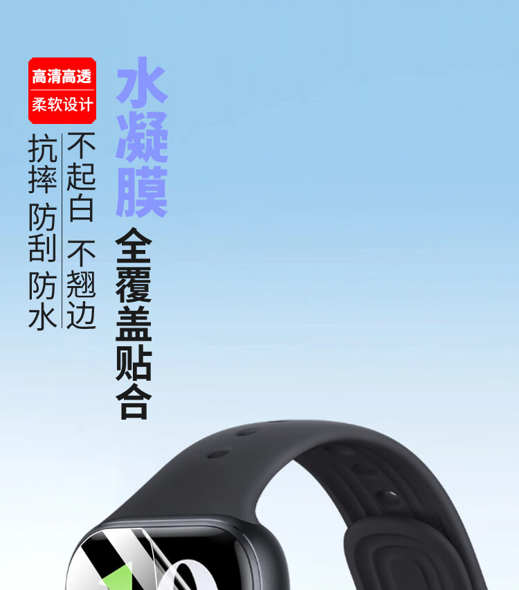 ESCASE [Two-Pack] Screen Protector for IQOO/Vivo Watch GT, Hydrogel Film, ESIM Version, Curved Full Coverage Anti-Scratch Protective Film 5