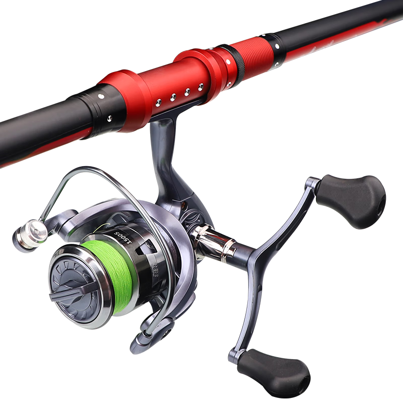 Taigek Fishing Rod Set, Huolong 2.7 Meters Carbon Fiber Long-Casting Sea Rod, Fishing Tackle Supplies, Complete Set of Fishing Rods