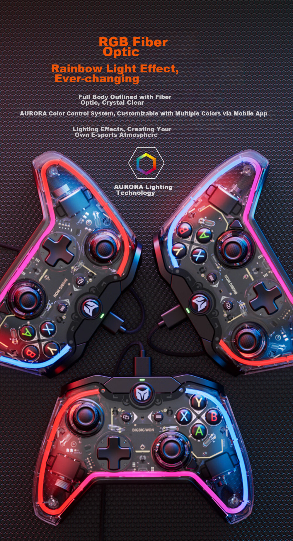 Mojiang Rainbow S Elite Wired Game Controller with Motion Sensing Macro Switch/PC/Steam/IOS Controller for Elden Ring, Horizon Forbidden West, Zelda 13