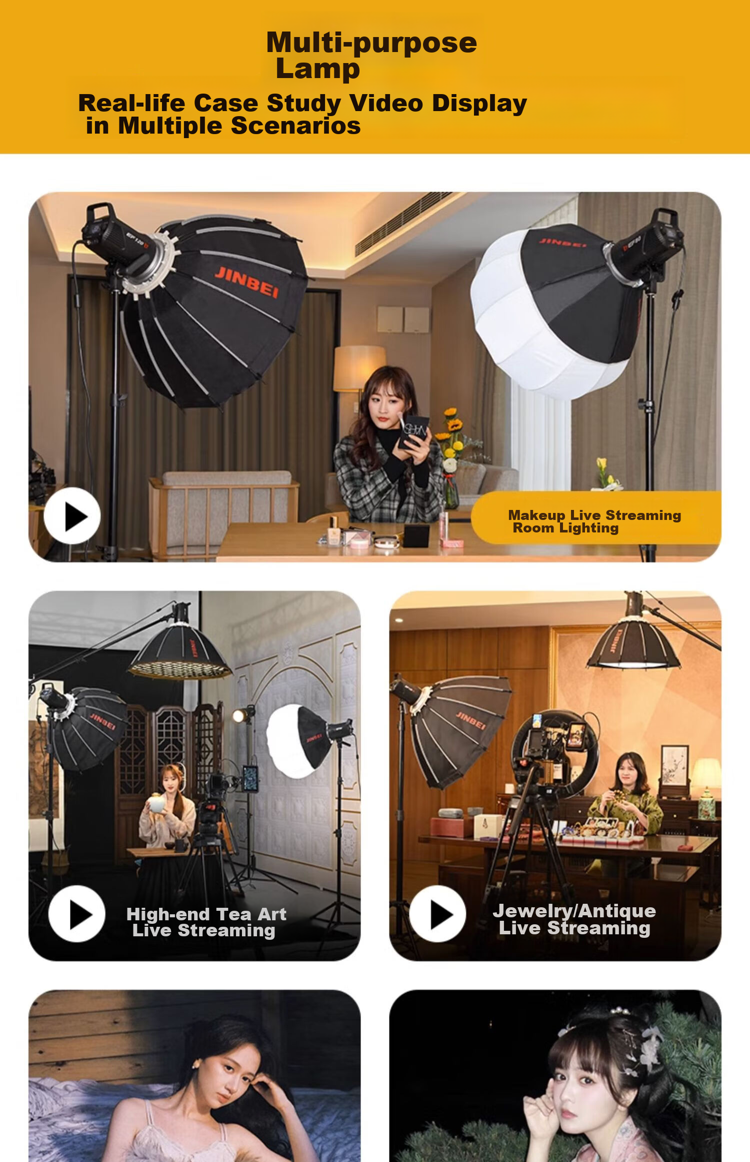 JINBEI EF80BI Fill Light, LED Handheld, Indoor And Outdoor Photography, Videography Interview Lighting, Video Live Streaming Light, Portrait Beauty Food Jewelry Photography Light, Outdoor Portable Constant Soft Light 3