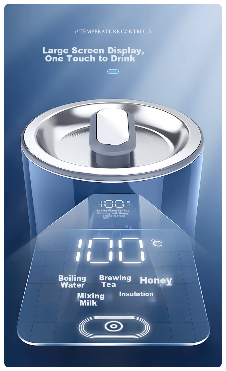Morphyrichards Soft Sound Electric Kettle, Water Boiler, Hot Water Kettle, Household Constant Temperature Insulated Kettle, 1.5L Stainless Steel 304 Double-Layer Anti-Scalding Real-Time Temperature Display Kettle MR6071 White 20