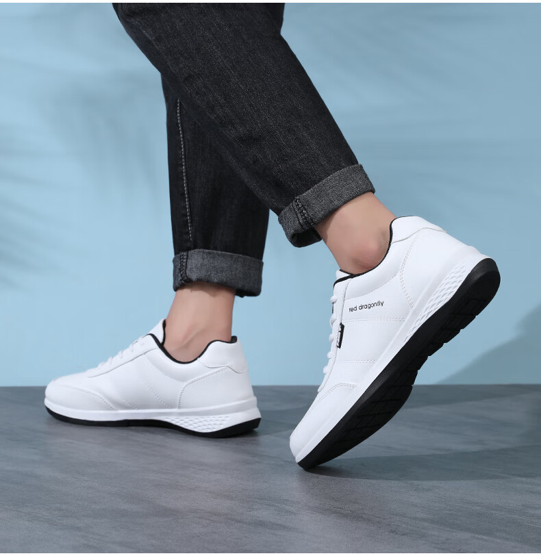 Red Dragonfly Men's Casual Low-Top Flat Shoes Youth Versatile Durable Leather Sports Leisure Shoes C0TT07351 7