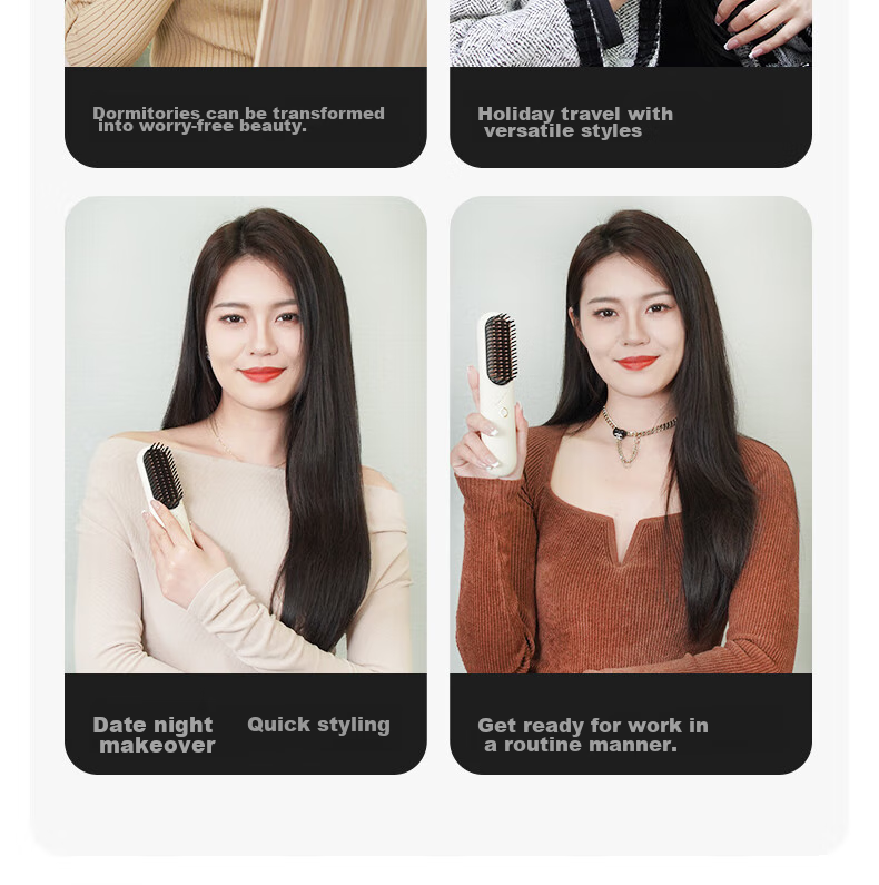 TSUYAGLA Sixth Generation Detachable Wireless Straight Hair Brush with 6 Billion Plasma Hair Protection, Non-Damaging Negative Ion Moisturizing, Efficient And Long-Lasting Styling, Girlfriend Birthday Gift T606 Pink 19