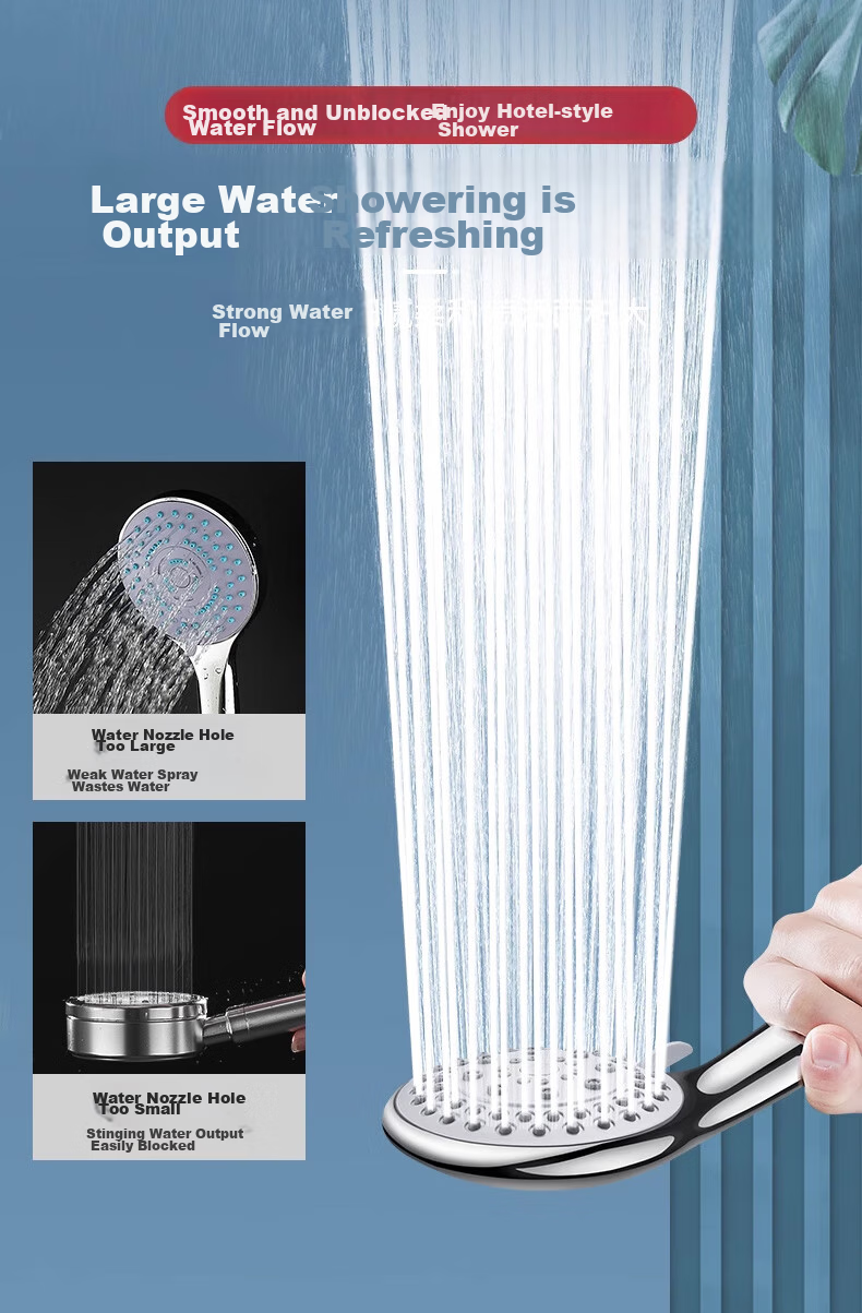 Chaoji Jia Pin Shower Head, High-Pressure Handheld And Wall-Mounted, Single Adjustable Large Water Output Universal Shower Head 5