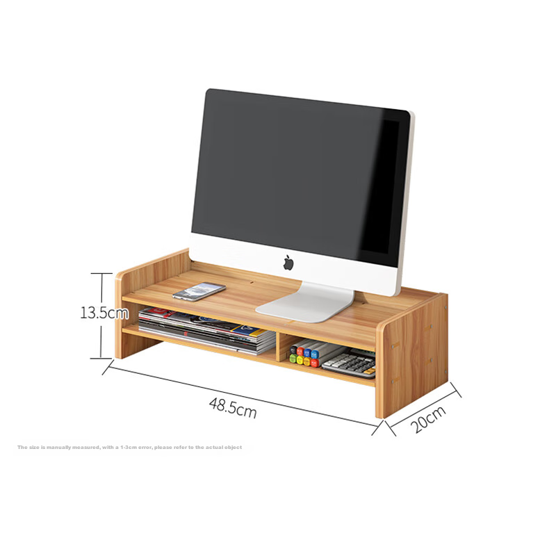 Shuranjia Monitor Riser Stand, Desktop Organizer with Drawer, Cherry Wood Color, SZ08-2 21