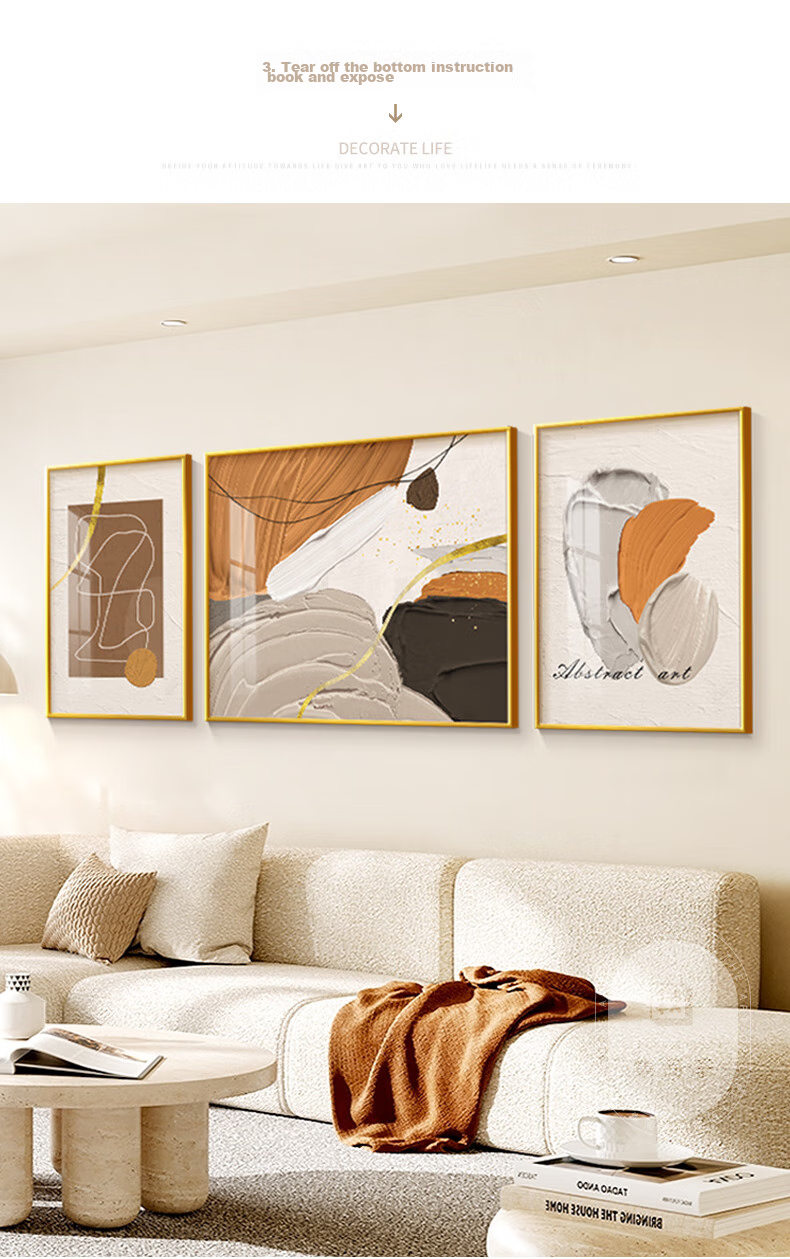 JIJUANJI Modern Minimalist Living Room Decorative Painting, 2025 New Light Luxury Nine Fish Pattern Wall Art, Sofa Background Mural 11