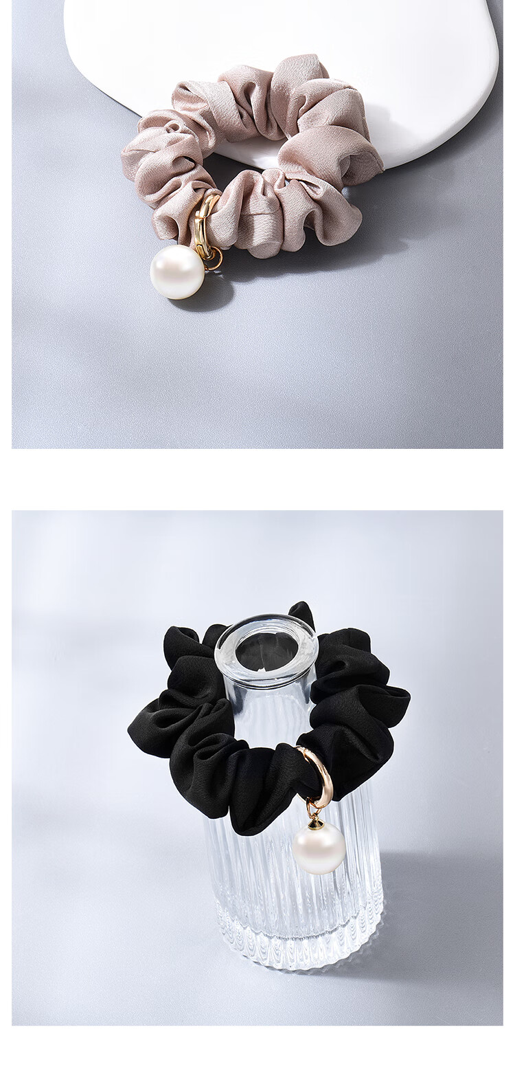 Royal Sasa Pearl-Like Luxury Hair Tie, Elegant Adult High Ponytail Hair Band for Wome 3