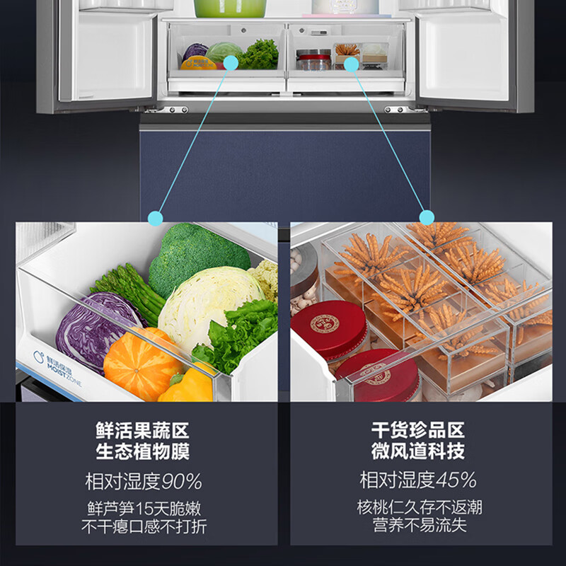 海尔（Haier）冰箱466升法式多门家用大容量三档变温一级变频WIFI智控母婴空间电冰箱BCD-466WGHFD59B1U1