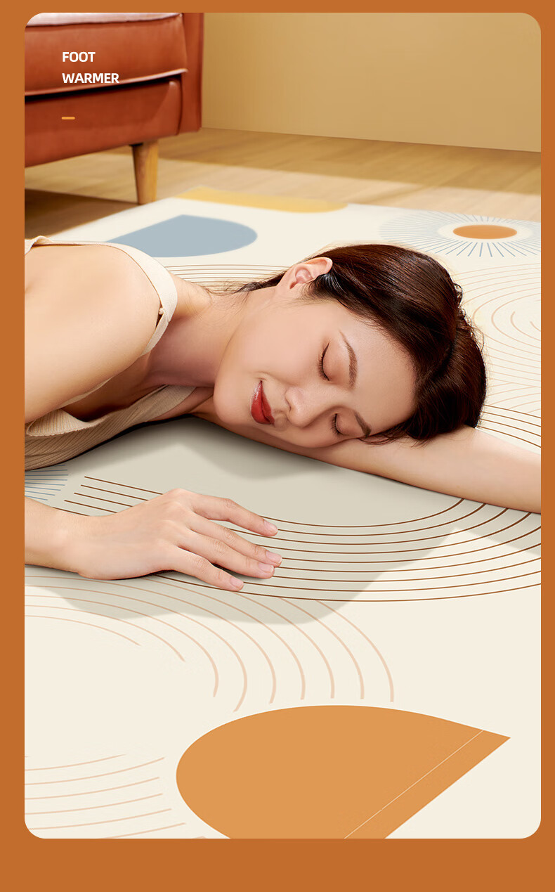 CHIGO Underfloor Heating Mat, Carbon Crystal Electric Heating Carpet, Automatic Power-Off, for Home Living Room Use, Floor Mat [50x150cm] 18