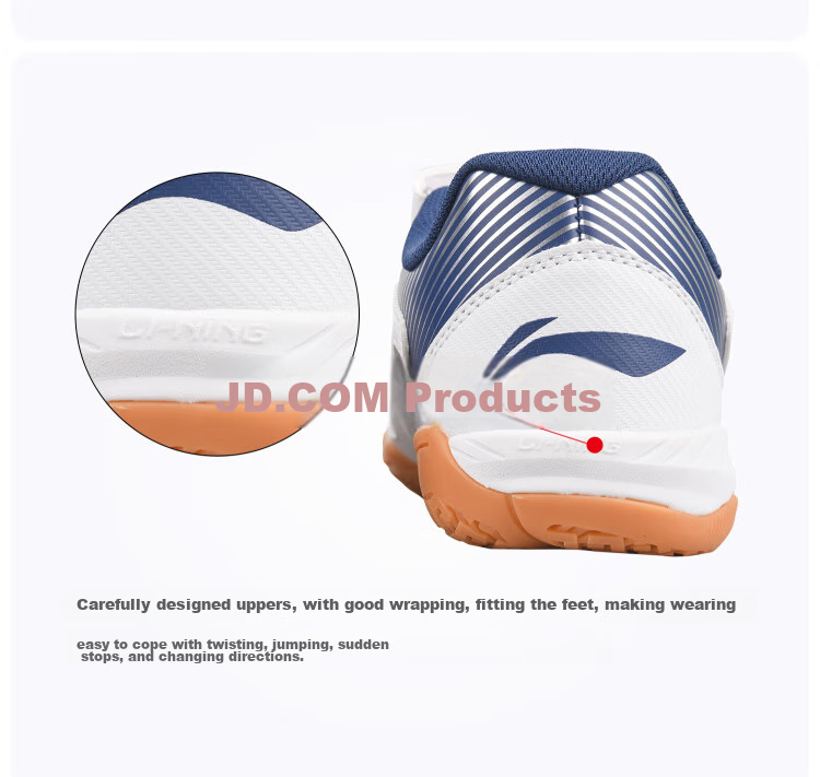 Li-Ning Children's Table Tennis Shoes, Boys And Girls Professional Table Tennis Sports Shoes, Training Shoes APTT022-2, White And Blue, Size 33 12