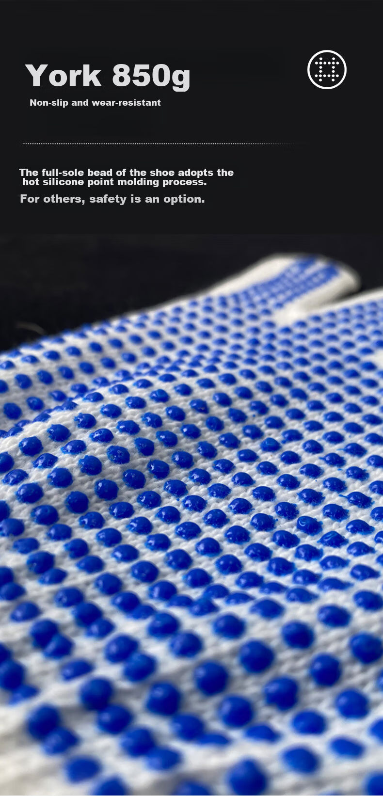Shengfang Labor Protection Gloves, Dotted Gloves, Coated Anti-Slip Wear-Resistant Thread Gloves, Factory Construction Work Gloves, 600 Grams, Blue Dotted, 24 Pairs 3