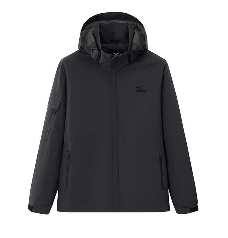 MIZUNO Outdoor Casual Jacket for Men, Woven Windproof And Waterproof Hooded Coat 10