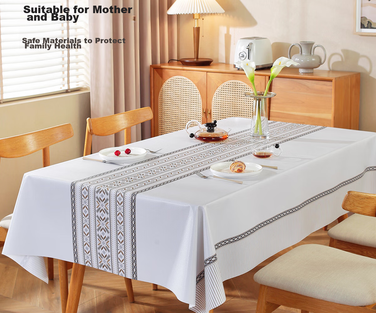 Ali Tablecloth, Waterproof, Oil-Proof, Scald-Proof, High-End Feel, Coffee Table Mat, Table Pad, PVC Dining Table Mat, Mediterranean Style, 1.2*1.6 14