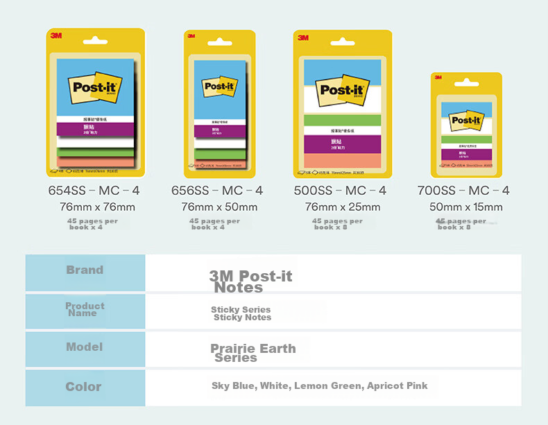 3M Sticky Notes, Memo Pads/Note Paper/Notepad/Notebook, Office Supplies, School Supplies Stationery, Flamingo Series 4 Colors Sticky Notes Memo Pads, 656SS-MC 17