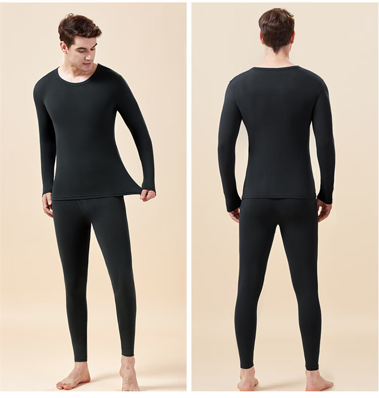LangSha [Fall New Arrival] Men's Thermal Underwear Set, Antibacterial Thin Spring And Autumn Couple's Antibacterial Warm Base Layer 16