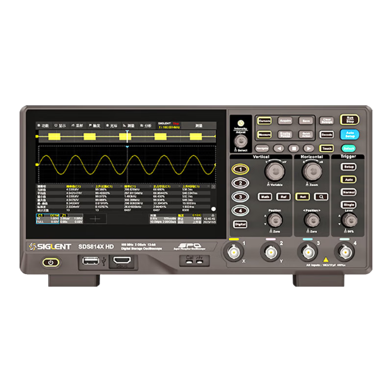 SIGLENT SDS814X HD Oscilloscope 12-bit Resolution 100MHz Bandwidth 4 Channels 2GSa/s Sampling Rate
