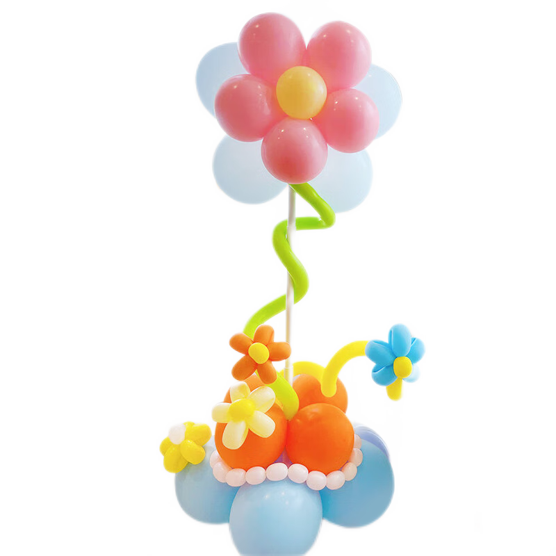 Jiayan Flower Balloon Stand Column, Autumn Sports Day Birthday Scene Decoration, Kindergarten Classroom Decor, 1.5m