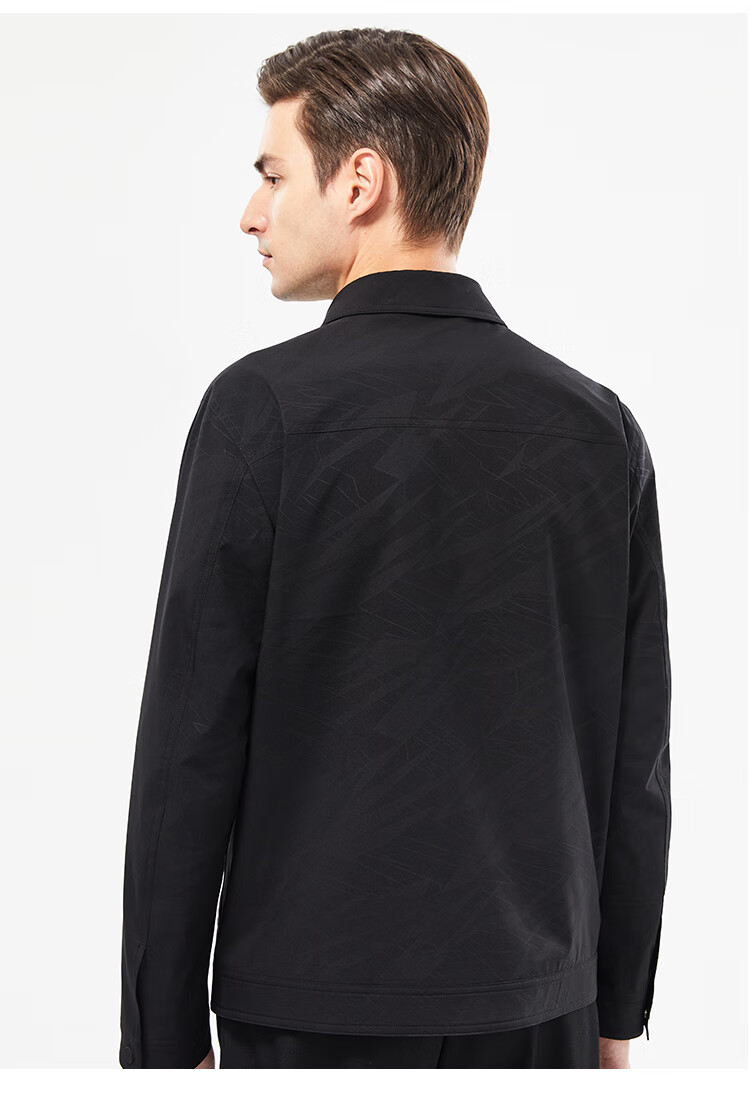 FIRS Printed Jacket for Men, Spring And Autumn Fashion Business Casual Commute Work Dark Button Cardigan Lapel Men's Short Coat 6