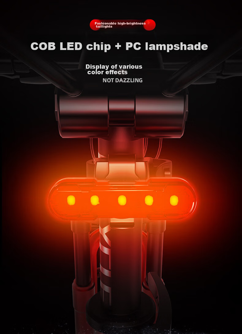 Bicycle Light, Cycling Equipment, Front And Rear Lights, Mountain Bike Night Riding Safety Warning Light, Waterproof USB Rechargeable High-Beam Flashlight, Road Bike Front And Rear Lights 4