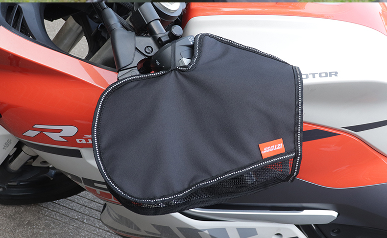 IZTOSS Motorcycle Handlebar Cover, UV-Resistant, Thin Summer Version, Waterproof, Electric Bike Sun Protection Gloves, Breathable And Cool for Summer, Windproof And Wear-Resistant, Black 13