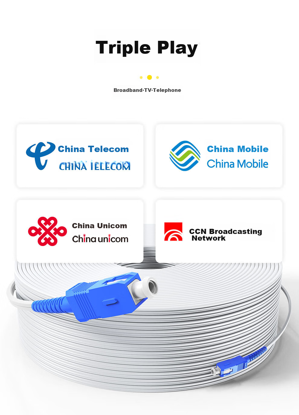 SK-LINK Telecom-Grade Indoor Pigtail Fiber Optic Cable, 2-Core 2-Steel Wire Single-Mode Double-Core Optical Fiber Cable, Butterfly-Shaped Fiber Optic Home Broadband Line FTTR Networking 100 Meters White SNGL2SM-100M 3