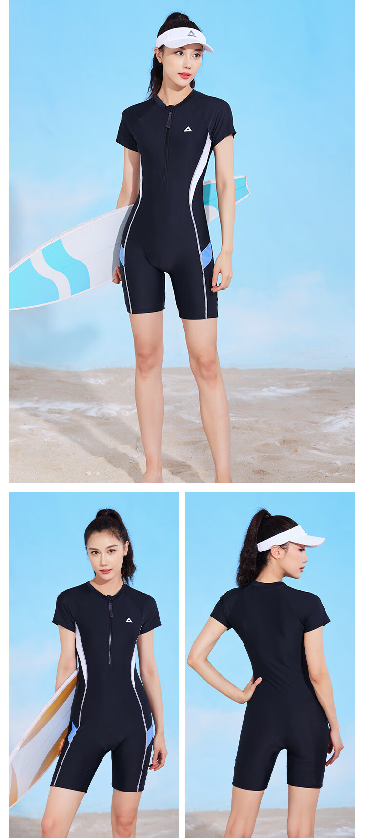 PEAK One-Piece Swimsuit for Women, Long Sleeve, Knee-Length, Conservative, Professional Sports, Plus Size, Tummy Control, Slimming, Hot Spring Swimwear 083XL 9