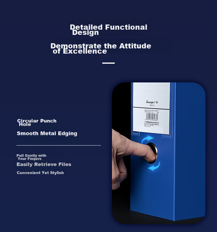GuangBo (GuangBo) 6 Pieces 100mm A4 High-Quality Plastic File Boxes, Thickened Board Document Boxes, Storage Boxes for Financial Records And Vouchers, Office Supplies A88018 Blue 9