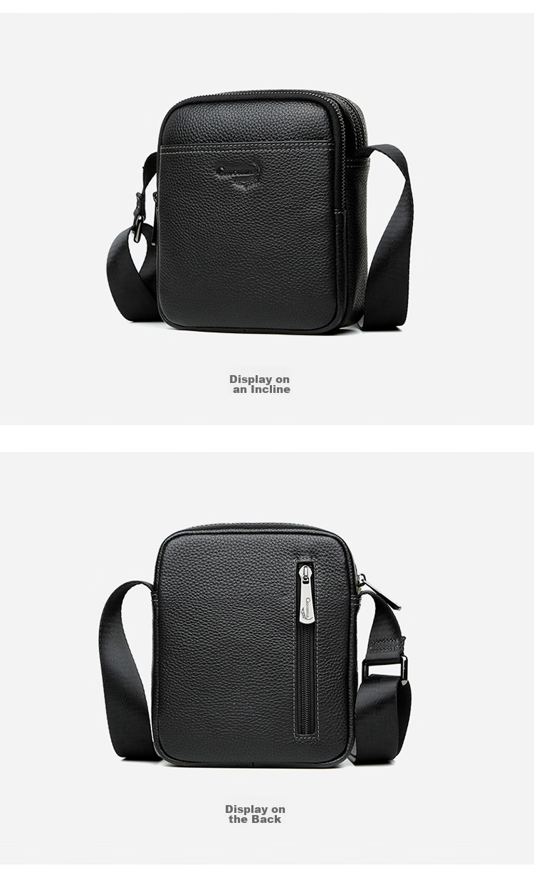 CROCODILE Youth Men's Handbag, Top-Layer Cowhide Leather Fashion Phone Bag, Men's Crossbody Shoulder Bag, Gift for Boyfriend XT9601 13