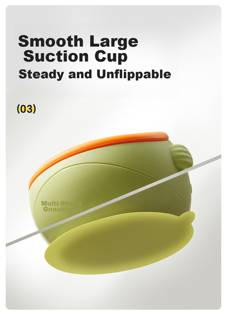 Huangchong Baby Food Bowl with Suction Base, Anti-Drop And Anti-Scalding Training Bowl for Infants And Children, Silicone Tableware for Learning to Eat 14