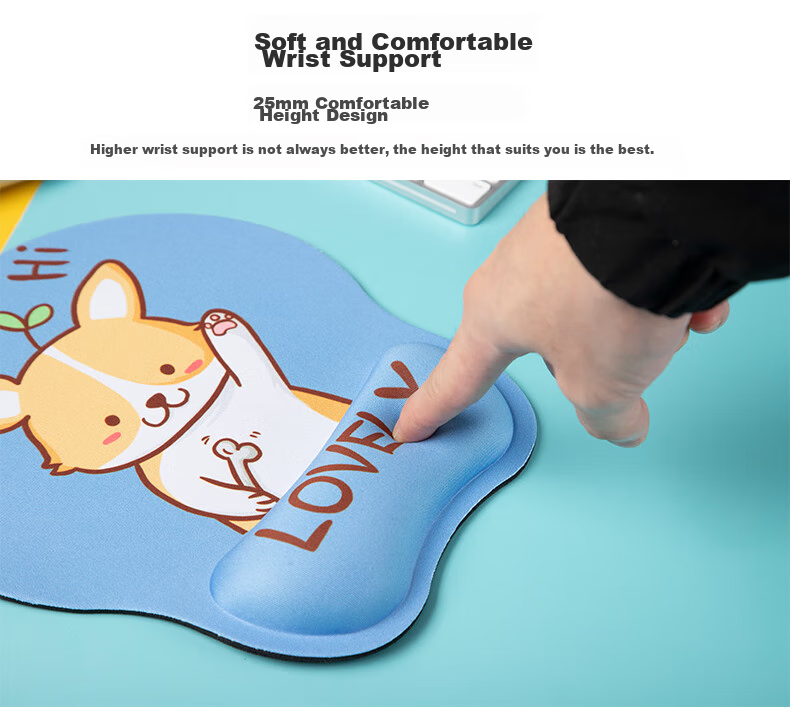 CAPERE (Kailai) Mouse Pad Wrist Rest, Slow Rebound Large Hand Support Wrist Pad, Comfortable Computer Office Wrist Rest Hand Pillow, Lucky Cat H322 250X230X25mm 6