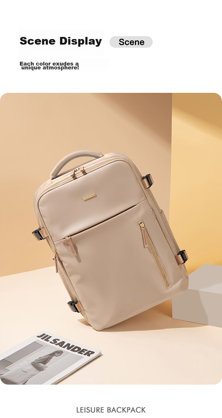 POLO Backpack for Women, Travel Bag, Large Capacity Schoolbag, Luggage Bag with 15.6-Inch Laptop Compartment, Birthday Gift 16