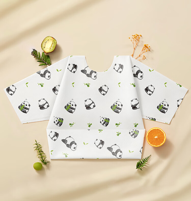 9I9 Baby Disposable Coverall, Eating Bib, Splash-Proof Clothing, Waterproof Sleeves, Detachable, 5 Individually Packaged, A128 11