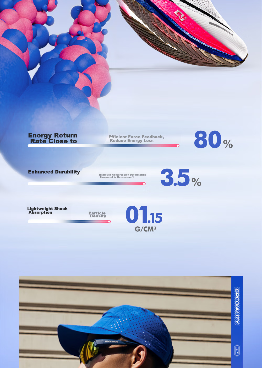 ERKE [Juechen 2.5] Men's Running Shoes, Marathon Shock-Absorbing Sneakers, Non-Slip Wear-Resistant Athletic Shoes for Me 10