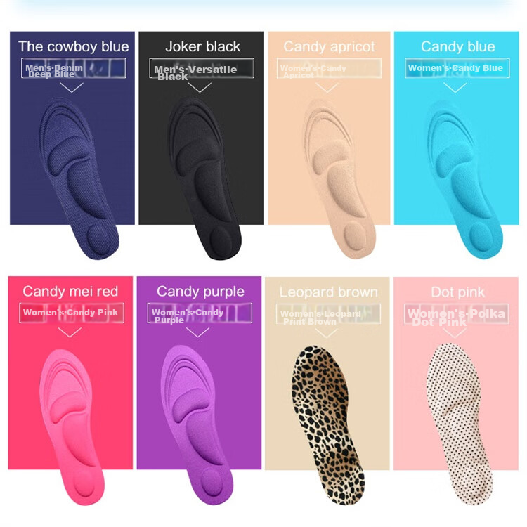 Eleft 4D Sponge Support Walking Shoe Insoles, Breathable, Sweat-Absorbing, Massage, Women's Style 13