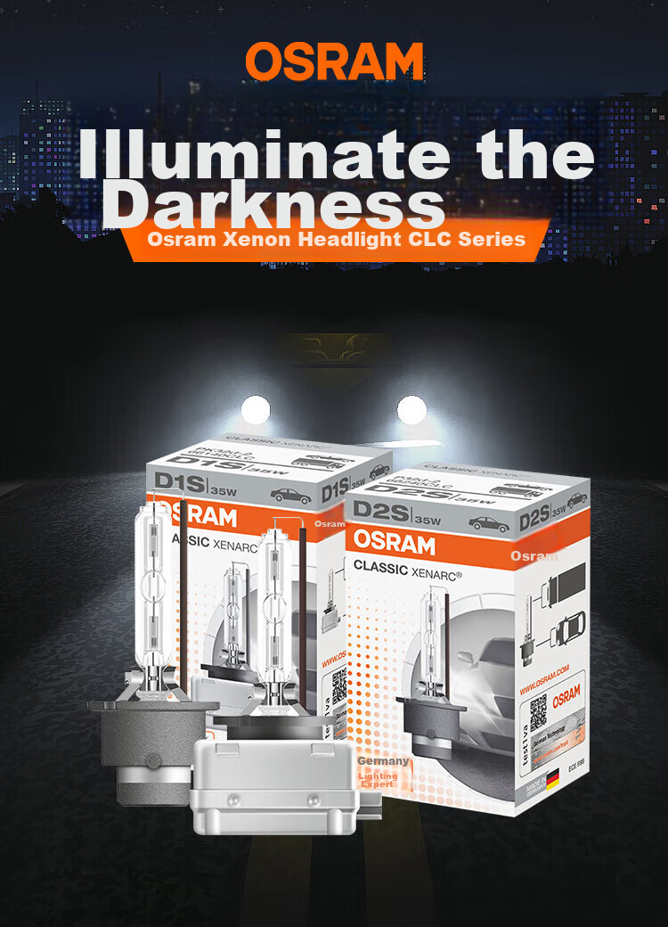 OSRAM Automotive Xenon Headlight Bulb D4S CBA [6000K 35W], Imported from Germany (Pair) 1