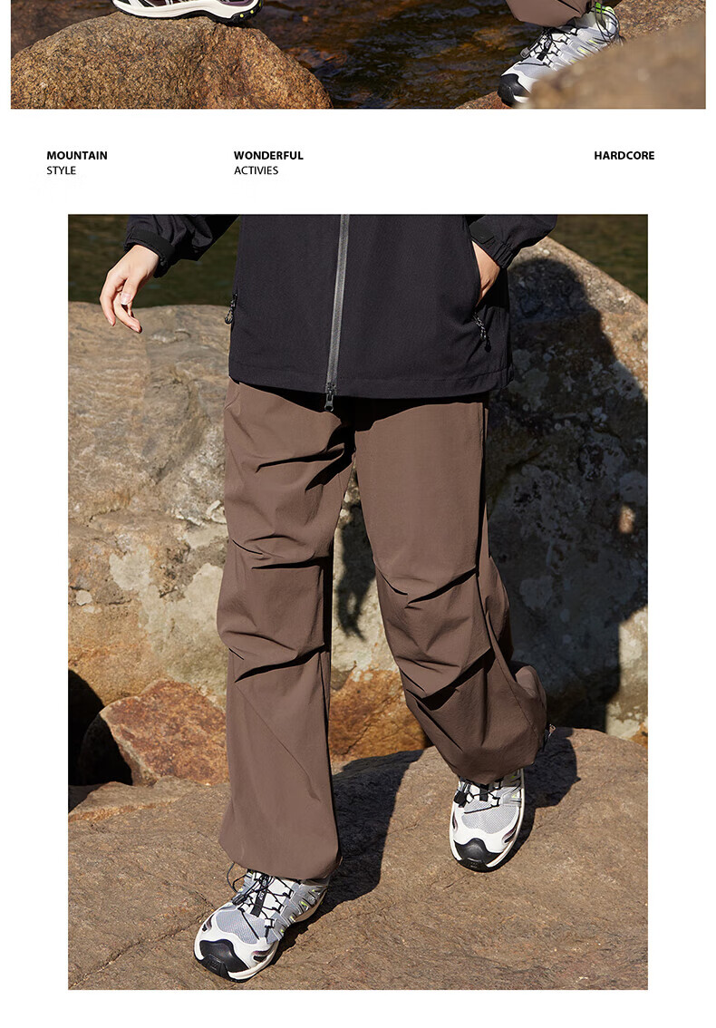 CAMEL [Paratrooper Pants], Quick-Dry Cargo Pants for Women, Loose Wide-Leg Trousers, Outdoor Hiking And Mountaineering Pants, Parachute Pants 9196 3
