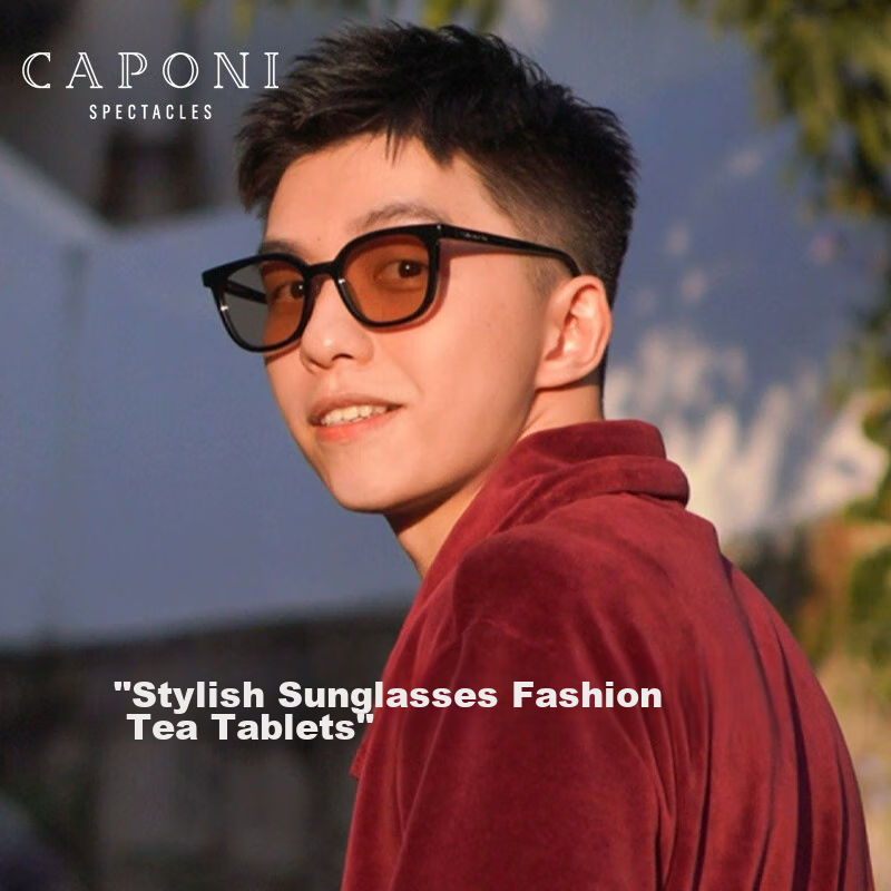 CAPONI Polarized Brown Sunglasses for Men And Women, Day And Night Use, Sunglasses with Prescription Lenses for Driving, UV Protection And Sun Protectio
