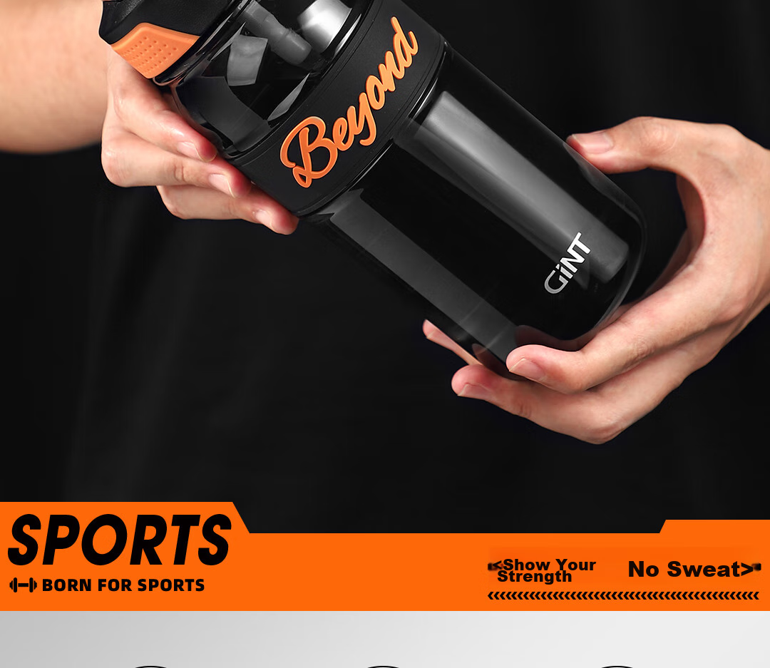 GiNT Sports Water Bottle, Large Capacity, Summer Student Use, Heat-Resistant Tritan Material, Portable, with Straw, Plastic Cup for Me 2