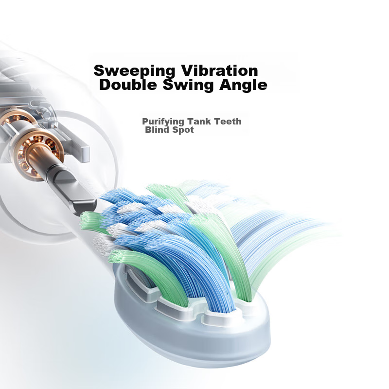 Mijia [Mid-Autumn Festival Gift] Xiaomi Sonic Vibration Electric Toothbrush, White, Dual Vibration, Smart Angle Adjustment, Leak Detection Reminder, 180-Day Battery Life, Gift for Boyfriend Or Girlfriend, White (1 Brush Head)