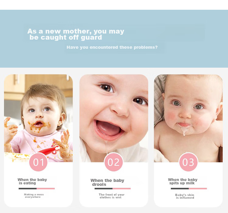 9I9 Baby Bib, Waterproof Drool Bib, Pure Cotton Surface, Rotatable Food Cover for Infants, 3 Pieces, Random Colors, A438 3