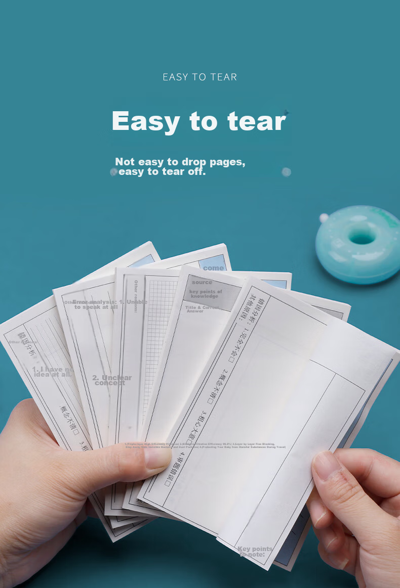 Huaxiawanjuan Upgraded Error Correction Sticky Notes for Students, Vertical Version Universal Style (3 Books/150 Sheets) 9