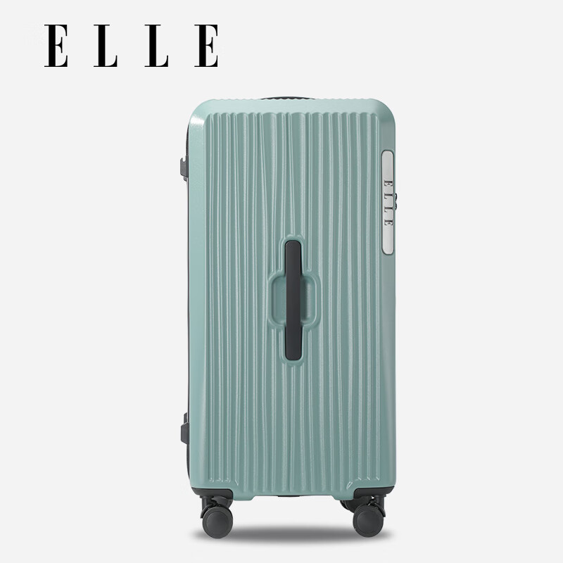 ELLE Large Deep Compartment Suitcase, Women's Travel Luggage, High Capacity, Wear-Resistant, TSA Lock, Password Lock, 26-Inch, Gree