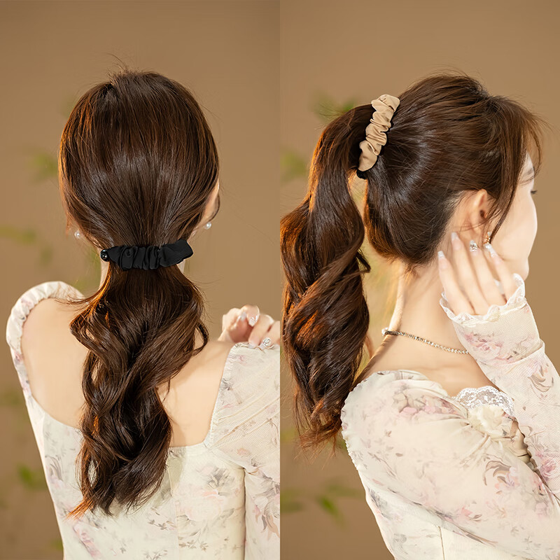 CHIMERA 2 Pieces Fabric Non-Slip Vertical Clips, Medium Size Hairpins, Full Bun Maker, High Ponytail Banana Clip, Mid-Autumn Festival Gift