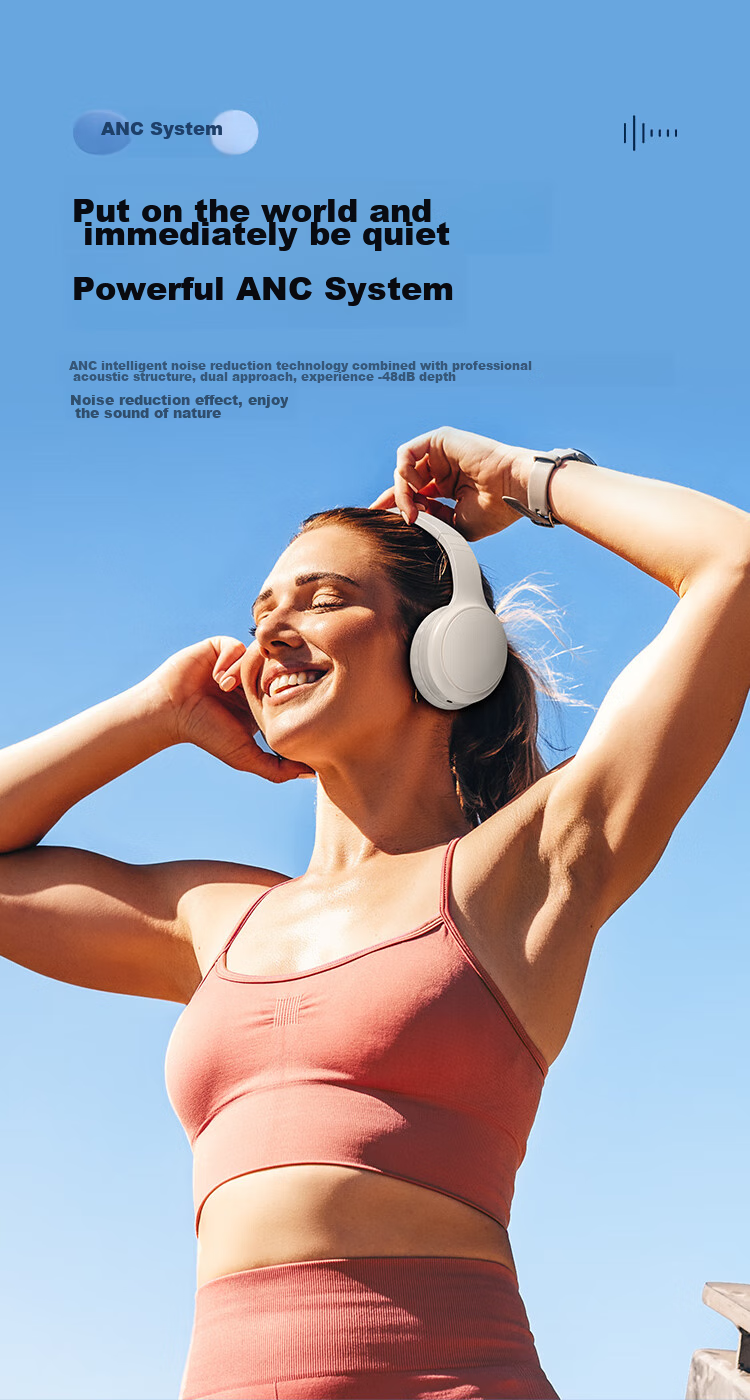 ENKOR EW28 Active Noise-Cancelling Wireless Bluetooth Headphones with Long Battery Life And High Sound Quality for Mobile Phones, Computers, Gaming, Online Classes, Music And Entertainment 3