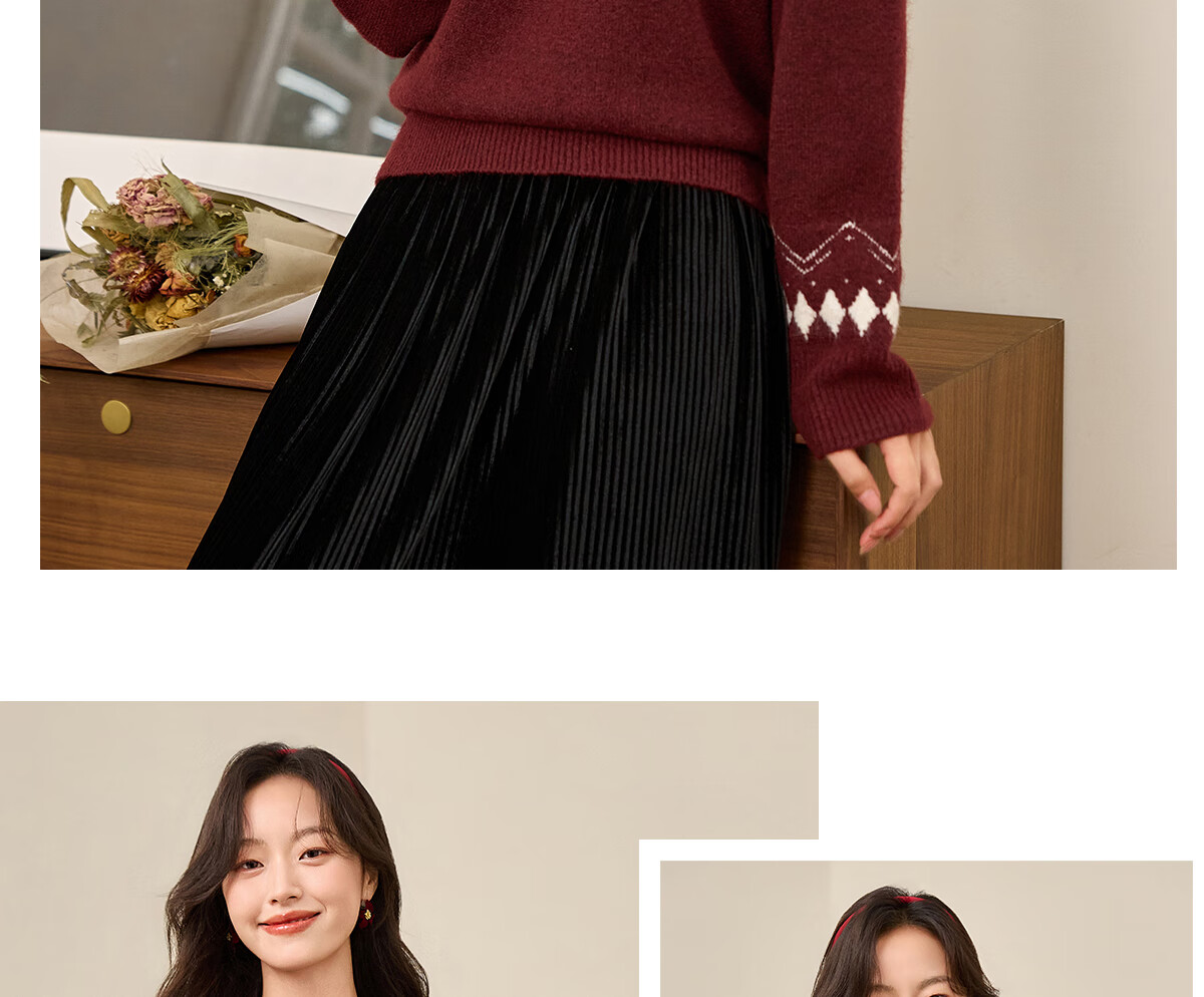 PinCai Women's Knitted Sweater Soft Pink Thick Pullover Half Turtleneck Knit Top P144Z9004 41
