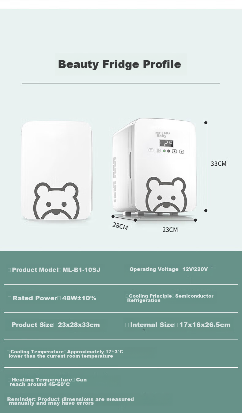 MeiLing Car Refrigerator, 10L Mini Fridge, Student Dorm Office Breast Milk Cooler And Warmer, Outdoor Breast Milk Cooler And Warmer 12