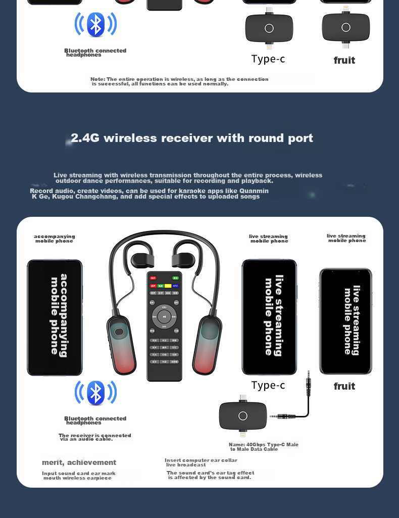 Buguniao G10 Wireless Live Streaming Sound Card Kit with Headphones And Microphone, Neck-Hanging Open-Style Outdoor Internet Celebrity Singing Equipment for Live Streaming 18