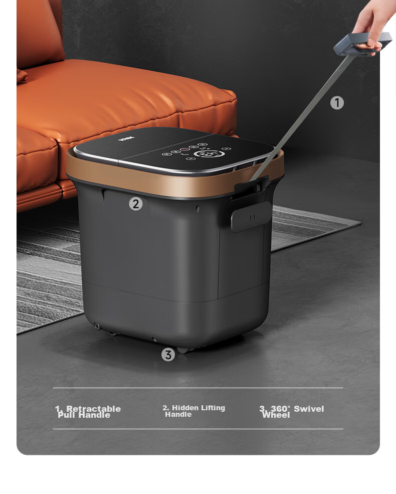 HITH Star Foot Soaking Tub with Automatic Temperature Control Heating Massage Foot Bath Basin Intelligent Sterilization Foot Washing Bucket for Over-Knee And Small Square Stool, Gift for Elders Parents [Mid-Autumn Festival Gift] 24