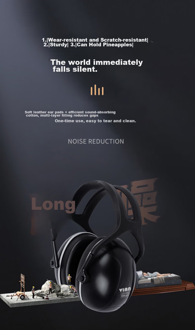 VIAN Soundproof Earplugs for Sleep, Dormitory, Factory, Professional Noise Reduction Device, Study Anti-Interference Headphones 2